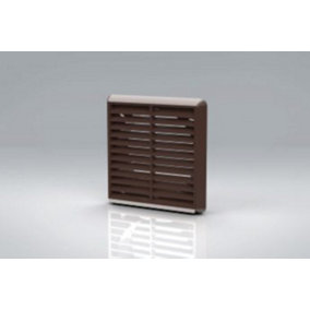 150mm Brown Louvered Grille Vent (6" Spigot)
