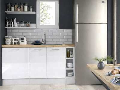 150mm Kitchen Base Unit Narrow Cabinet Slim Infill Cupboard Open Shelf ...