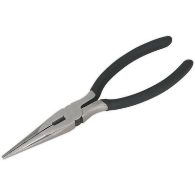 150mm Long Nose Pliers - Drop Forged Steel - 30mm Jaw Capacity - Foam Grip