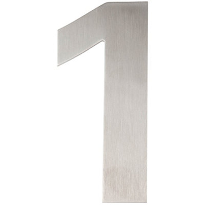150mm Satin Stainless Steel Door Numeral - Number 1 Premium Quality Large House Sign