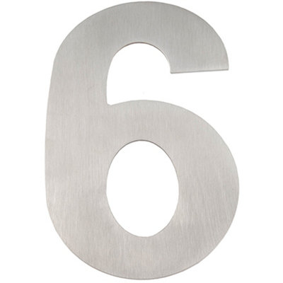 150mm Satin Stainless Steel Door Numeral - Number 6 9 Premium Quality ...