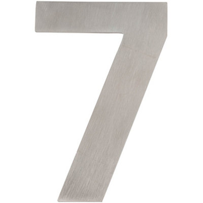 150mm Satin Stainless Steel Door Numeral - Number 7 Premium Quality Large House Sign