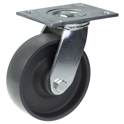 150mm swivel castor with grey cast iron wheel