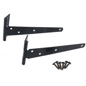 150mm Tee Hinges Shed Door Gate T Strap Hinge Pair With Fixings