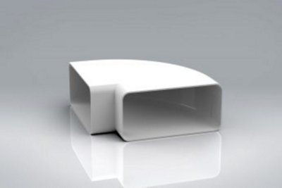 150mm x 70mm 90 degree, White, Rigid Horizontal Bend