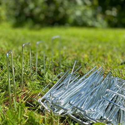 Weed Control Fabric Membrane Pins - Plant Frost Fleece Garden Netting Landscaping Ground Pegs 20cm L Pk 100~5060926021362 01c Mp