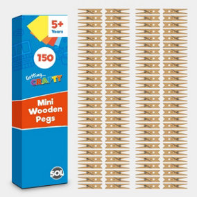 150pk Mini Wooden Pegs for Photos & Craft - Mini Pegs for Photos - Small Pegs for Hanging Photos - Small Wooden Pegs - Photo Pegs