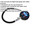 150psi DIGITAL Tyre Pressure Gauge with Push-On Connector Hose - Rubber Dial