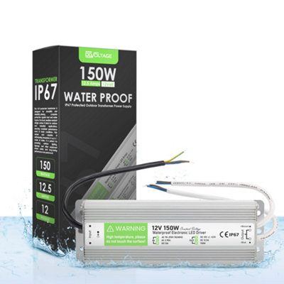 150W DC 12V 12.5A IP67 Waterproof LED Transformer Low Voltage Indoor ...