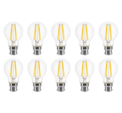 150w Equivalent LED Traditional Looking Filament Light Bulb A60 GLS B22 Bayonet 10.5w LED - Warm White- Pack of 10