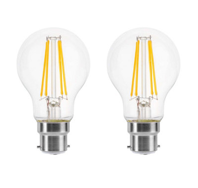 150w Equivalent LED Traditional Looking Filament Light Bulb A60 GLS B22 Bayonet 10.5w LED - Warm White - Pack of 2