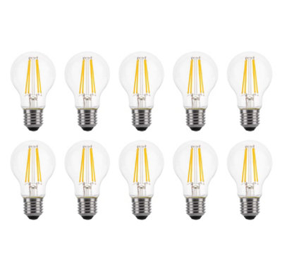 150w Equivalent LED Traditional Looking Filament Light Bulb A60 GLS E27 Screw 10.5w LED - Warm White - Pack of 10