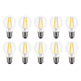 150w Equivalent LED Traditional Looking Filament Light Bulb A60 GLS E27 Screw 10.5w LED - Warm White - Pack of 10
