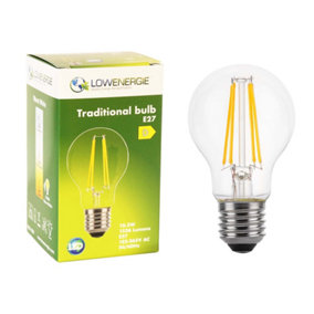 150w Equivalent LED Traditional Looking Filament Light Bulb A60 GLS E27 Screw 10.5w LED - Warm White