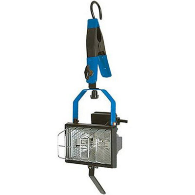 150W Hanging Work Light Adjustable Clamp & Hook Halogen Lamp