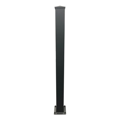 150x150x3.5mm-3000mm Aluminium Flanged Box Section Post & Cap - Anthracite Grey