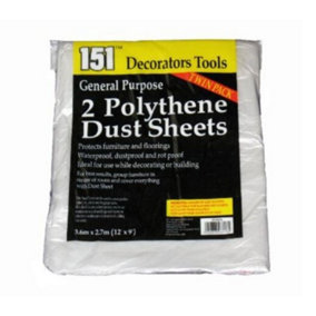 151 2 Polythene Dust Sheets General Purpose Garden Decorator Car Shield DIY