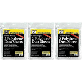151 2 Polythene Dust Sheets (Pack of 3)