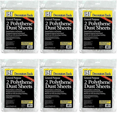 151 2 Polythene Dust Sheets (Pack of 6)