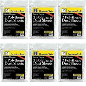 151 2 Polythene Dust Sheets (Pack of 6)