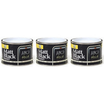 151 Matt Black Paint Black Board School 180ml (YELLOW STRIP ON TUB) (Pack of 3)