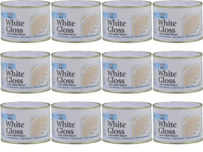 151 Non Drip White Gloss - 180ml - Hard Drying, High Build, High Performance (Pack of 12)