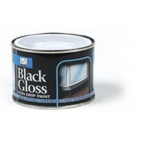 151 Paint Black Gloss Non-drip 180ml (Tin) - Pack of 2