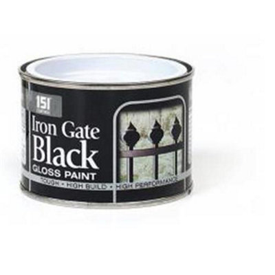 151 Paint Iron Gate Black Gloss 180ml (Tin) Pack of 2 DIY at B&Q