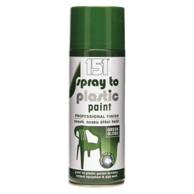 151 Spray To Plastic Green Gloss Paint 400ml Smooth Durable DIY at B&Q