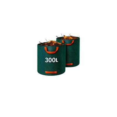 OPTIMAL PRODUCTS 300L Pack Of 2 Garden Waste Bags Refuse Large Heavy Duty Sack Grass Leaves Rubbish Bag from B&Q