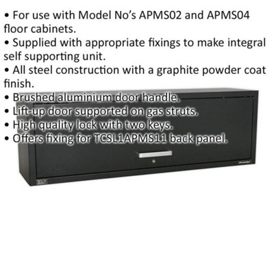 1550mm Heavy Duty Modular Wall Cabinet with Lock and Lift-Up Door for ...