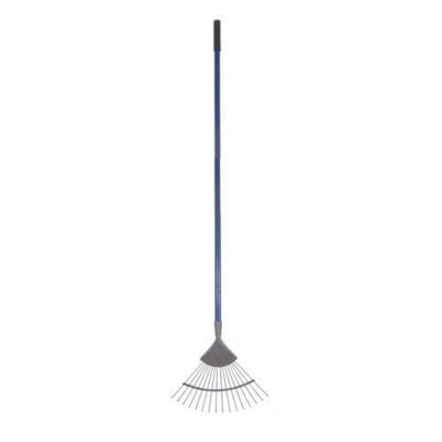 1550mm Lawn Leaf Rake 16 Prong Garden Leaves Patio Ground Allotment Tool