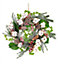 15532 Christmas Pre Wreath Decorations Real Cotton Boll, Red Berries, Pine Cones with Various Tips Large 55cm Natural Hand