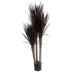 155cm Artificial XL Dark Triple Yukka Tree Plant Spiky Tree Plant Realistic