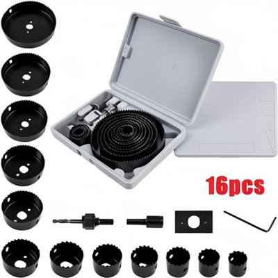  - 16 Piece Hole Saw Kit19 To 127mm Circular Cutting Set For Wood And Metal Drilling Tool