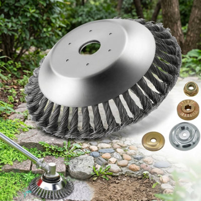  - 8 Inch Steel Wire Brush Strimmer HeadGarden Weed Cutting Attachment For Grass Trimmer Compatible With Stihl Tools