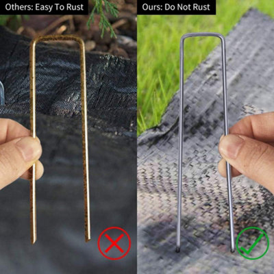 15CM 100 Pcs Galvanized Landscape Staples for Weed Barrier Fabric
