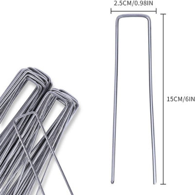 Snapklik.co : 4 Inch 100 Pack Galvanized Landscape Staples 11 Gauge
