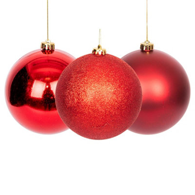 15cm/3Pcs Christmas Baubles Shatterproof Dark Red,Tree Decorations Price Comparisons | Compare The Build