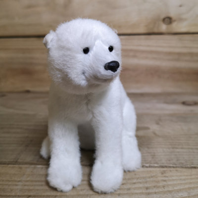 15cm Festive White Sitting Polar Bear Christmas Ornament