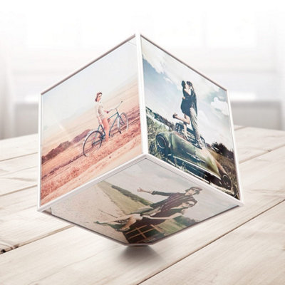 15cm Kube Multi-Picture Rotating Display Photo Frame Holder