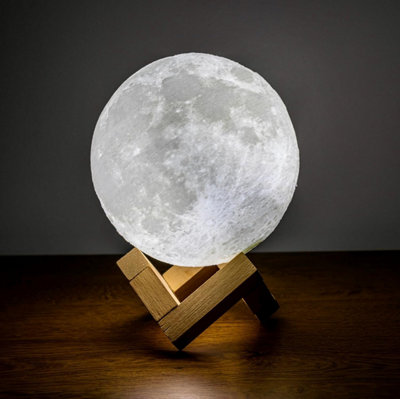 15cm Moon Lamp - Touch Control, Adjustable Brightness & Colour Changing from White to Yellow, Mood Lighting for Bedroom - Large