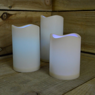 15cm Premier Set of 3 Battery Operated Multi Pastel Colour Changing LED Candles