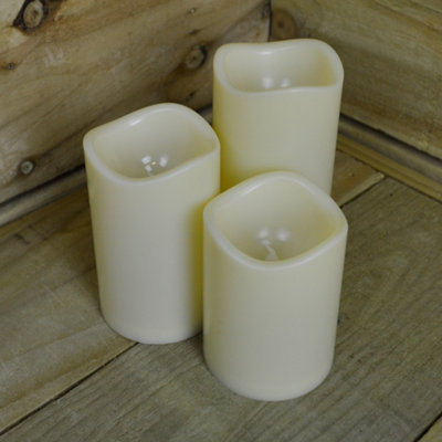 15cm Premier Set of 3 Battery Operated Multi Pastel Colour Changing LED Candles - 5