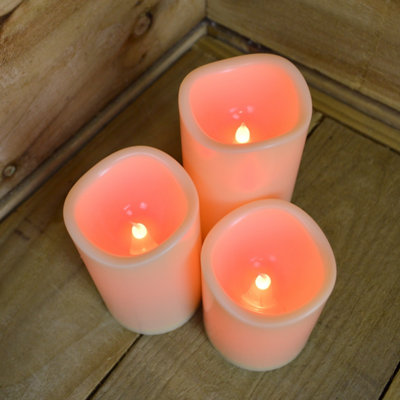 15cm Premier Set of 3 Battery Operated Multi Pastel Colour Changing LED Candles - 6