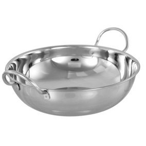 15cm Stainless Steel Indian Balti Karahi Metal Curry Serving Table Dishes Bowl