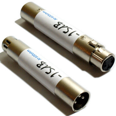 15db XLR In Line Balanced Attenuator Adapter Volume Noise Reduction Audio Amp
