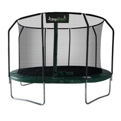 15ft x 10ft JumpPRO™ Xcite Green Oval Trampoline with Enclosure