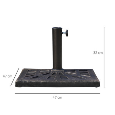 15KG Outsunny Garden Patterned Umbrella Stand Holder Parasol Base 15kg - 3