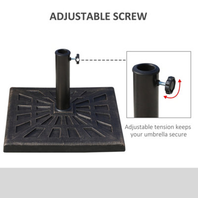 15KG Outsunny Garden Patterned Umbrella Stand Holder Parasol Base 15kg - 4